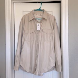 A&F vegan leather shacket